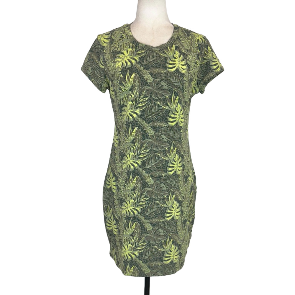 NoBo green leaf print t-shirt dress